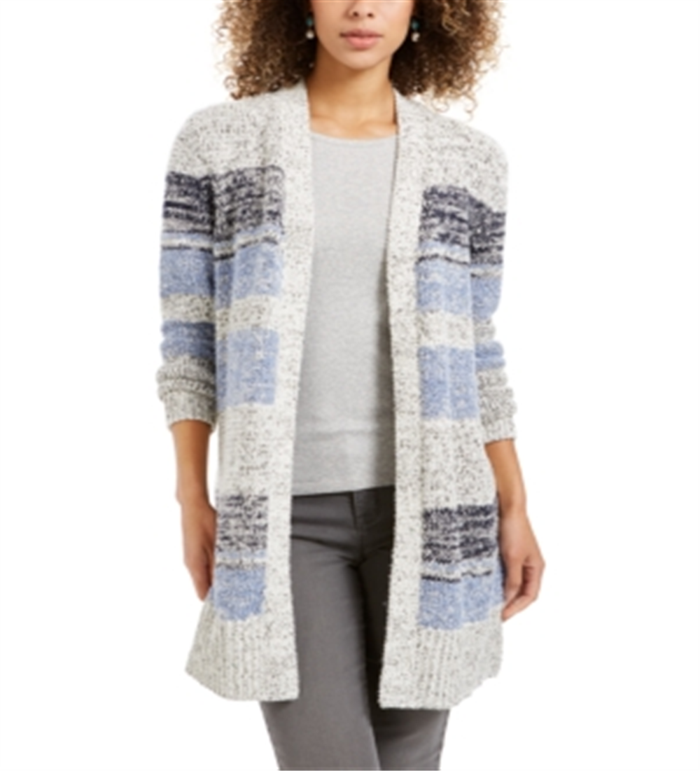 Cardigan listrado feminino Style &amp; Co, azul, tamanho X-S