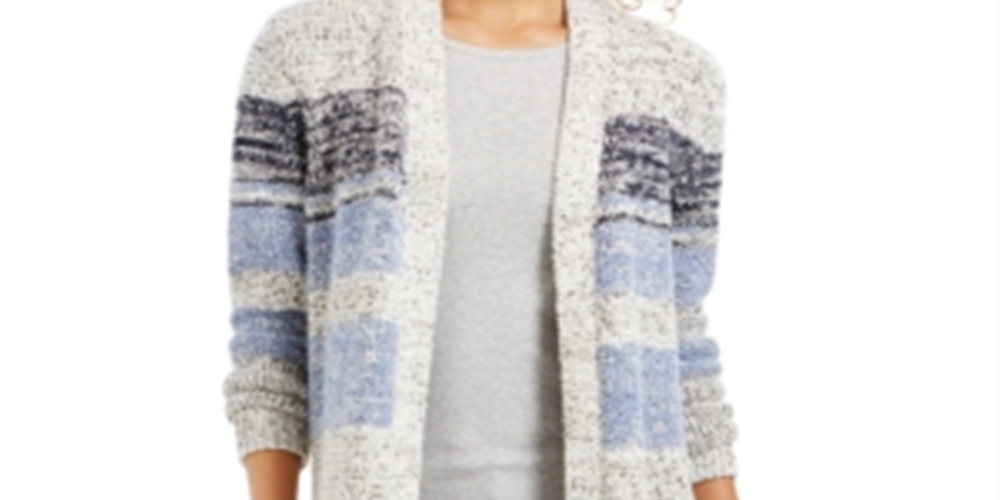 Cardigan listrado feminino Style &amp; Co, azul, tamanho X-S