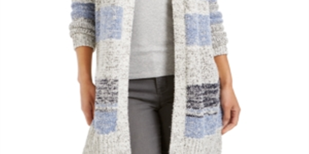 Cardigan listrado feminino Style &amp; Co, azul, tamanho X-S