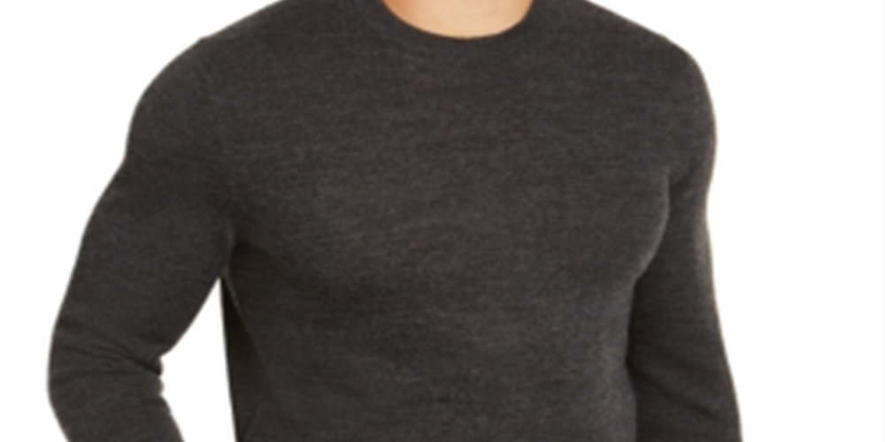 Alfani Masculino Deep Crewneck Pullover Manga Longa Suéter Preto Tamanho XX-G