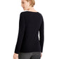 Karen Scott Blusa de algodão xadrez feminina, tamanho médio, preta