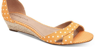 Sandálias femininas Charter Club Gippi Manmade Wedge, amarelas, tamanho 10 M