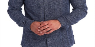 Camisa de trabalho casual masculina Barbour com botões e manga comprida mesclada, azul, tamanho pequeno