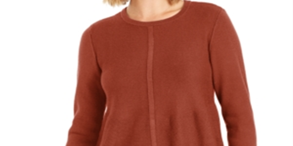 Túnica feminina de malha com pontos mistos estilo &amp; co laranja tamanho grande