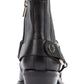 Botas femininas DKNY Mina acolchoadas, bico quadrado, salto bloco, zíper, couro, pretas, tamanho 8,5 M