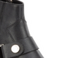 Botas femininas DKNY Mina acolchoadas, bico quadrado, salto bloco, zíper, couro, pretas, tamanho 8,5 M