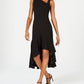 Vestido Calvin Klein Feminino Gola Assimétrica Alto Baixo Preto Tamanho 14