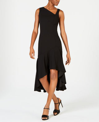 Vestido Calvin Klein Feminino Gola Assimétrica Alto Baixo Preto Tamanho 14