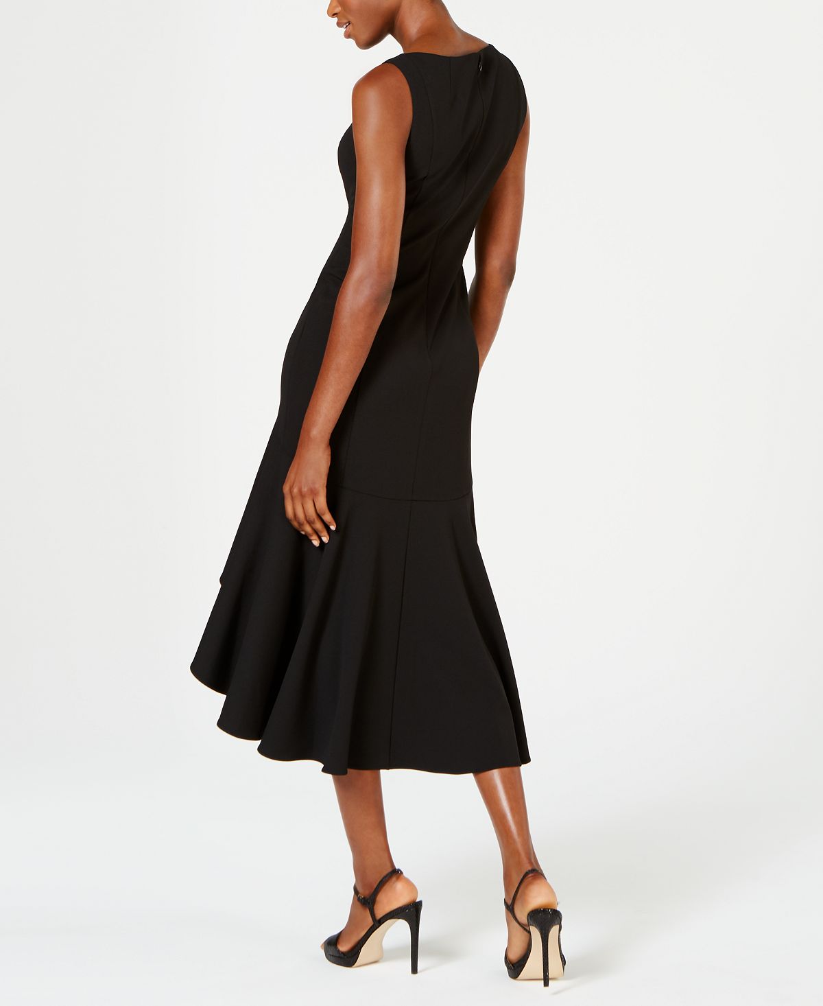 Vestido Calvin Klein Feminino Gola Assimétrica Alto Baixo Preto Tamanho 14