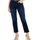 Calça jeans feminina de perna reta e bainha desfiada, azul, tamanho 2, da INC International Concepts