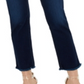 Calça jeans feminina de perna reta e bainha desfiada, azul, tamanho 2, da INC International Concepts