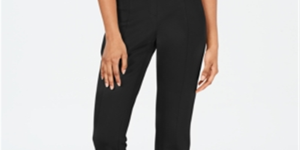 Leggings de malha Curvy SeaPonte femininas Style &amp; Co, pretas, tamanho pequeno