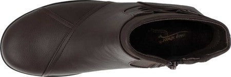 Botas femininas Easy Street com bico redondo e zíper, marrom, 8,5 m