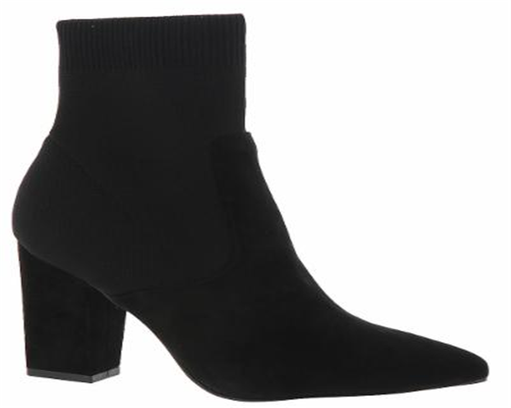 Botas femininas Steve Madden Remy bico fino na altura do tornozelo, tamanho 8M, pretas