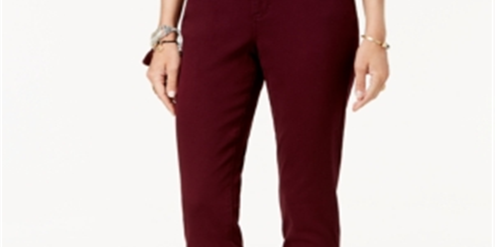 Calça jeans skinny feminina Style &amp; Co Curvy Fit vermelha tamanho 6 PetiteM