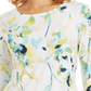 Blusa feminina estampada com manga 3/4 em jacquard, verde, tamanho pequeno, da coleção JM