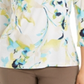 Blusa feminina estampada com manga 3/4 em jacquard, verde, tamanho pequeno, da coleção JM