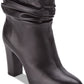 Botas femininas DKNY Sabel Leather Almond Toe Ankle Fashion, pretas, tamanho 8