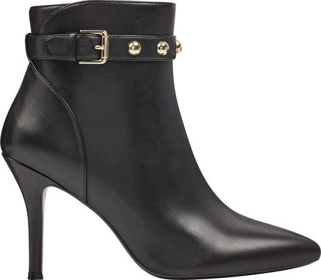 Bota feminina de couro Fatrina da Nine West, preta, tamanho 8,5 M