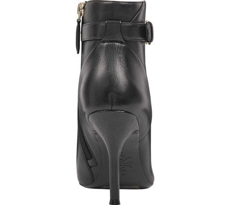 Bota feminina de couro Fatrina da Nine West, preta, tamanho 8,5 M