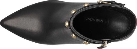 Bota feminina de couro Fatrina da Nine West, preta, tamanho 8,5 M