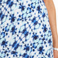 Saia MIDI estampada feminina JM Collection Azul Tamanho M