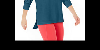 Ideology Women's Cold-Shoulder Vented Top Blue  Size L