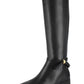 Botas de montaria femininas Nanette Lepore Margaux de couro, pretas, tamanho 8,5 M