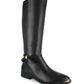 Botas de montaria femininas Nanette Lepore Margaux de couro, pretas, tamanho 8,5 M