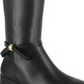 Botas de montaria femininas Nanette Lepore Margaux de couro, pretas, tamanho 8,5 M