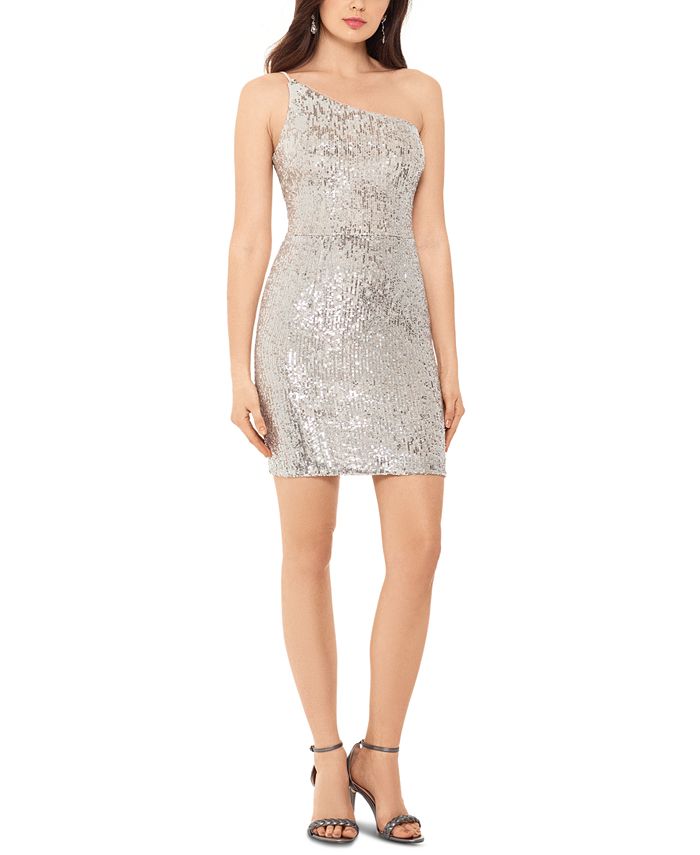 Vestido de festa curto com lantejoulas e decote assimétrico, sem mangas, tamanho 6, feminino, Xscape