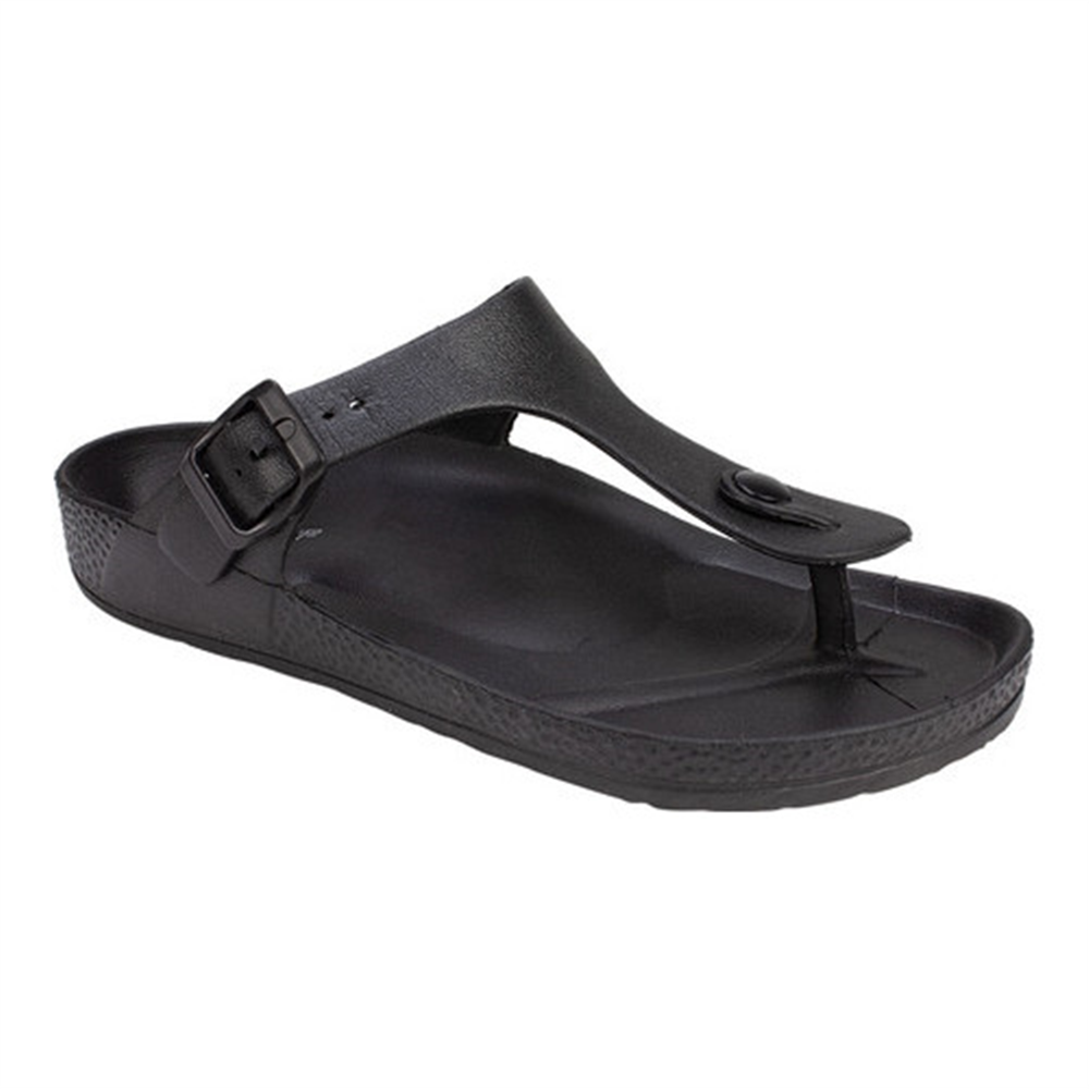 Sandália feminina White Mountain Cadella Thong preta tamanho 6 M