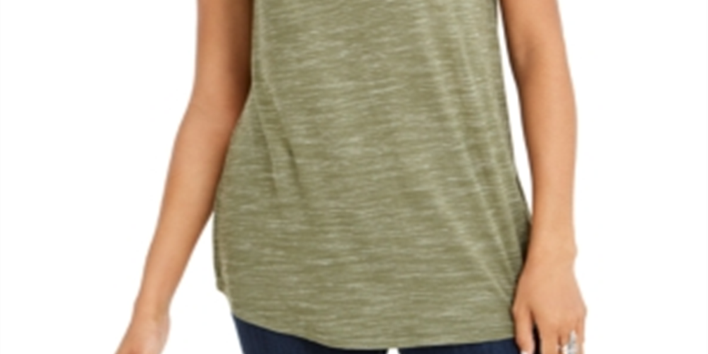 Regata feminina estilo &amp; co, estampada, verde, tamanho médio