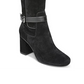 Franco Sarto Botas femininas de camurça Knoll com bico fechado e cano alto, pretas, tamanho 5,5 M