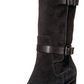 Franco Sarto Botas femininas de camurça Knoll com bico fechado e cano alto, pretas, tamanho 5,5 M