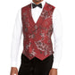 Colete masculino Tallia com botões, estampado, sem mangas, corte clássico, vermelho, tamanho médio