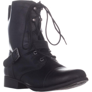 Botas de combate femininas Farrahh da American Rag, pretas, tamanho 7,5 M
