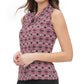 Tommy Hilfiger Blusa Feminina Estampada Sem Mangas para Trabalho, Preta, Tamanho P