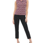 Tommy Hilfiger Blusa Feminina Estampada Sem Mangas para Trabalho, Preta, Tamanho P