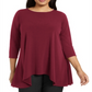 Top Alfani Feminino Plus com Bainha em Lenço Vermelho Tamanho 3X