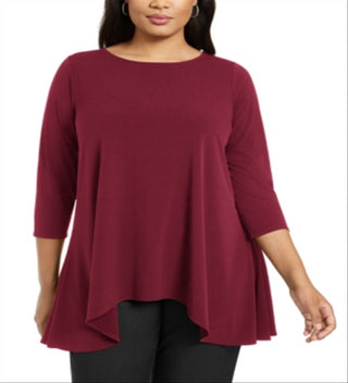 Top Alfani Feminino Plus com Bainha em Lenço Vermelho Tamanho 3X