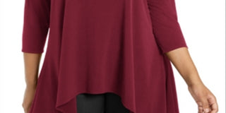 Top Alfani Feminino Plus com Bainha em Lenço Vermelho Tamanho 3X