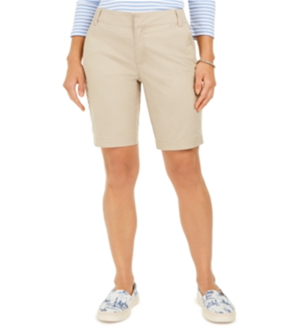 Bermuda feminina Charter Club Twill, marrom, tamanho 4