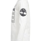 Camiseta Timberland Stacked Logo Manga Longa Infantil Branca Tamanho XG