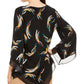 Top poncho estampado feminino Alfani, preto, tamanho pequeno G
