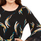 Top poncho estampado feminino Alfani, preto, tamanho pequeno G