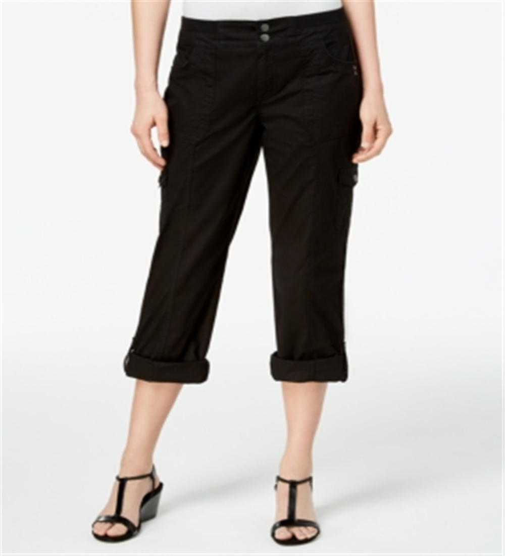 Calça cargo conversível feminina Style &amp; Co, preta, tamanho 2