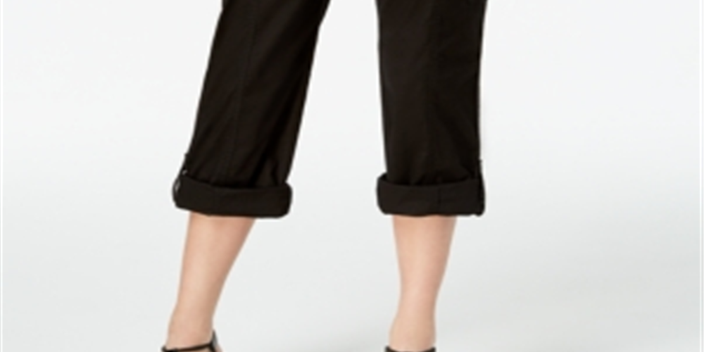 Calça cargo conversível feminina Style &amp; Co, preta, tamanho 2