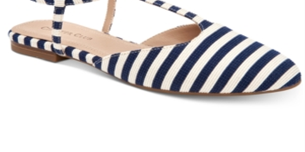 Sapatilhas femininas Charter Club Ellory T-Strap, azuis, tamanho 8,5 m