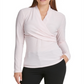 Blusa texturizada feminina DKNY, rosa, tamanho pequeno